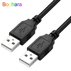 Bochara-cable USB 2,0 tipo A macho A tipo A macho, lámina + trenzado (Interior), doble blindado, 30cm, 50cm, 100cm