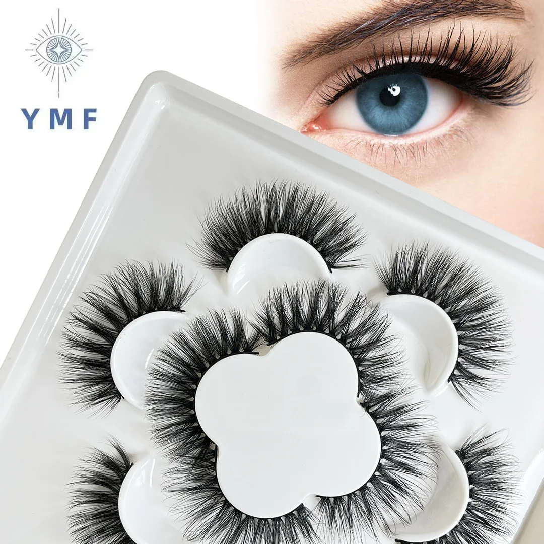 

10 Pairs Fluffy Lashes 8-20mm 5D Fiber Lashes Long Thick Natural False Eyelashes Wholesale Lashes Vendors Makeup Mink Eyelashes