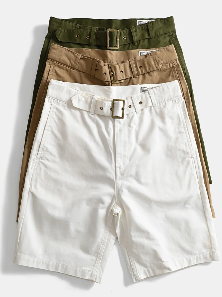 

Мужские летние брюки-шорты из хлопка в стиле ретро, свободного кроя, повседневные, с пятью пуговицами, средней посадкой, прямые штанины, модные