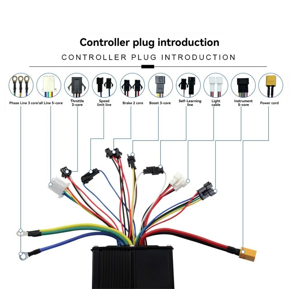

Lo-ok Three Mode Ebike Sine Wave Controller 36V/48V/52V 40A with S866 LCD Display SM Connector for 2000W Ebike