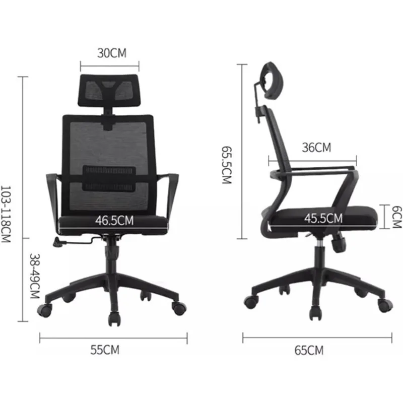 home.Computer Gaming Chair Ergonomic High Back Mesh Chair with Lumbar Support and Adjustable Headrest Rolling Work Swivel Task C