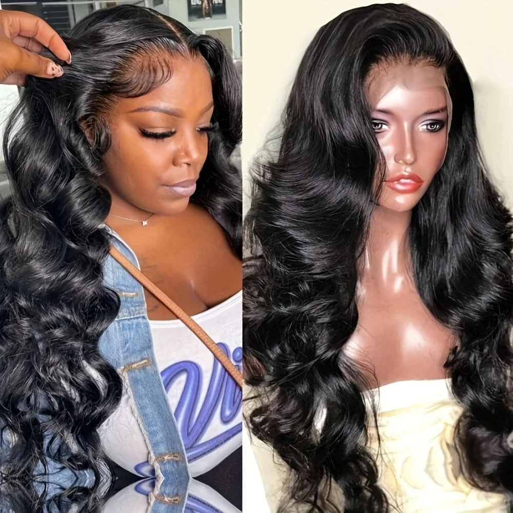 

13X4 Body Wave Lace Front Wigs Human Hair 200% Density 30 Inch Lace Frontal Wigs pre Plucked with Baby Hair Natural Colour