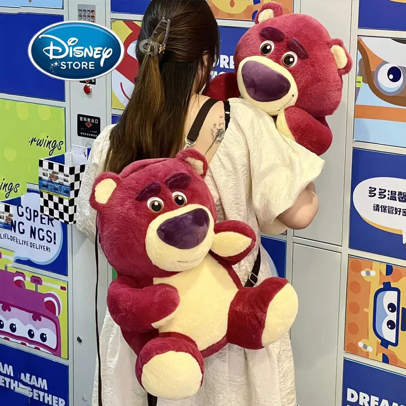 

Disney 50CM Lotso Plush Doll Double Shoulder Backpack Cute Soft Cartoon Toy Bear Doll Girl Gift Small Capacity Storage Bags