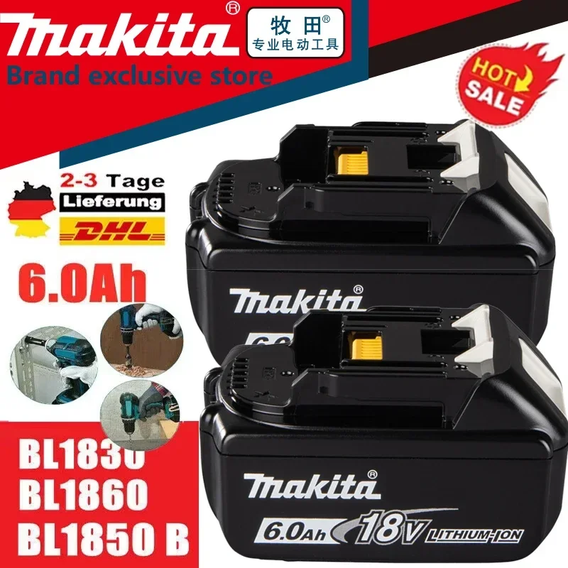 genuino makita 18v 6ah 6000mah bateria recarregavel li ion baterias de ion de litio carregador para bl1860b bl1850 bl1830 bl1815 lxt400 01