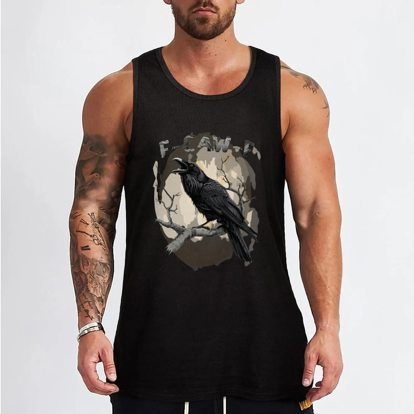F-Caw-F Funny Raven Pun – Gothic Crow Humor Tank Top tops man vest T-shirt male