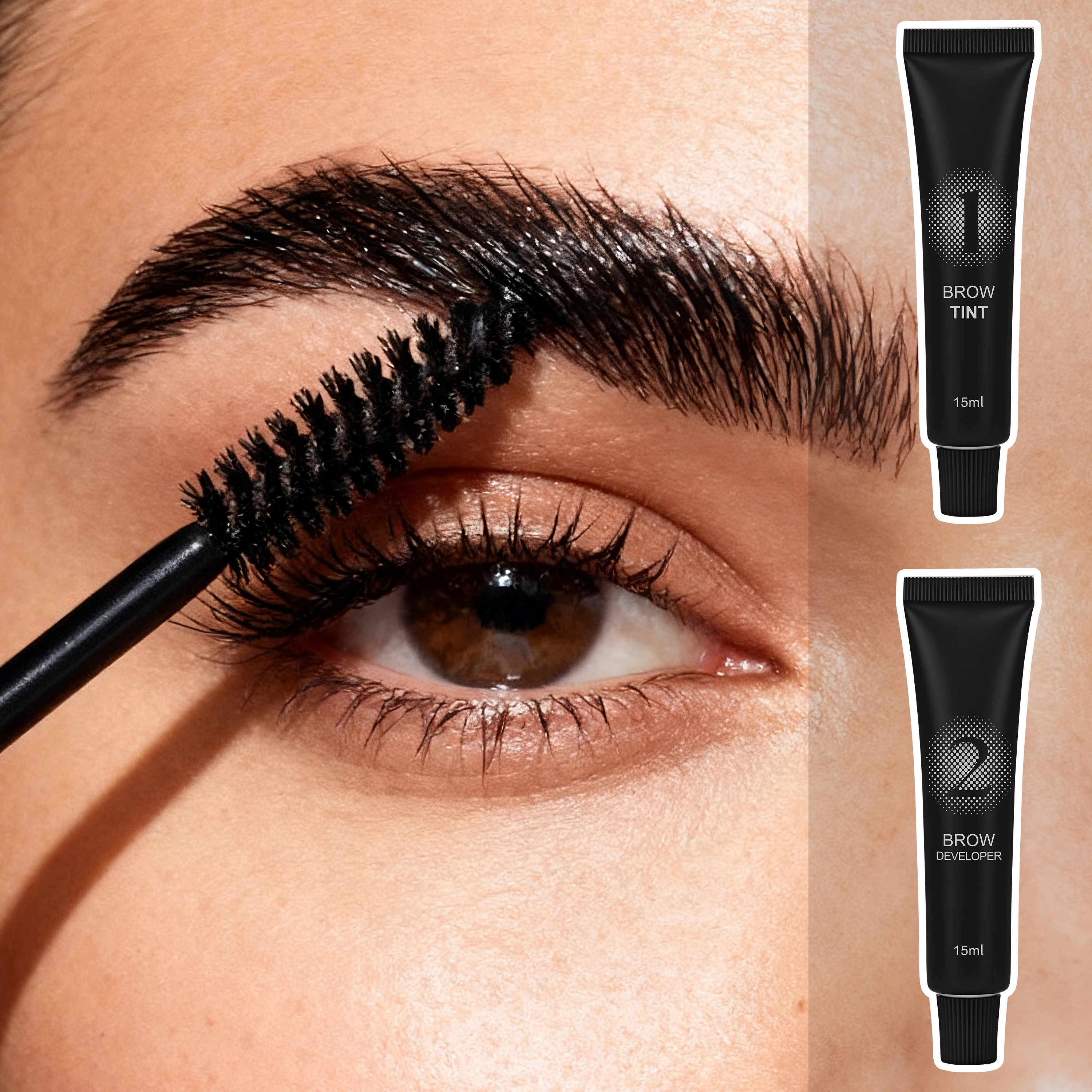 ICONSIGN Augenbrauen-Tönung, professionelles Henna-Wimpern-Augenbrauen-Färbtönung, semi-permanentes Wimpern-Brauen-Tönungsset, braunes Augenbrauen-Färben-Make-up