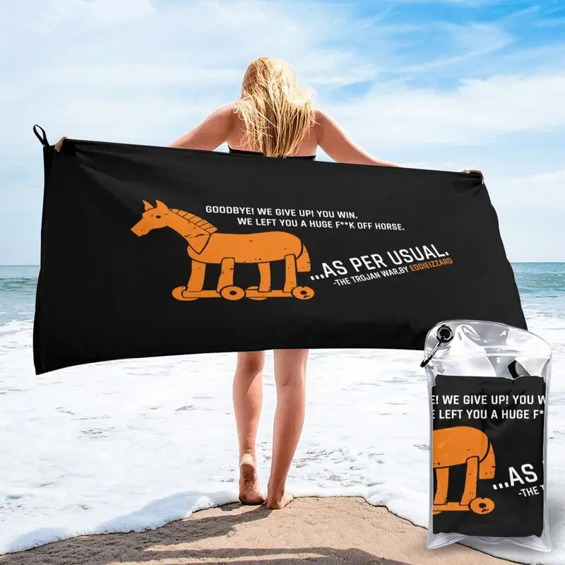 Trojan War Horse Eddie Izzard Quick dry Towel For Gym Portable Sports Towel