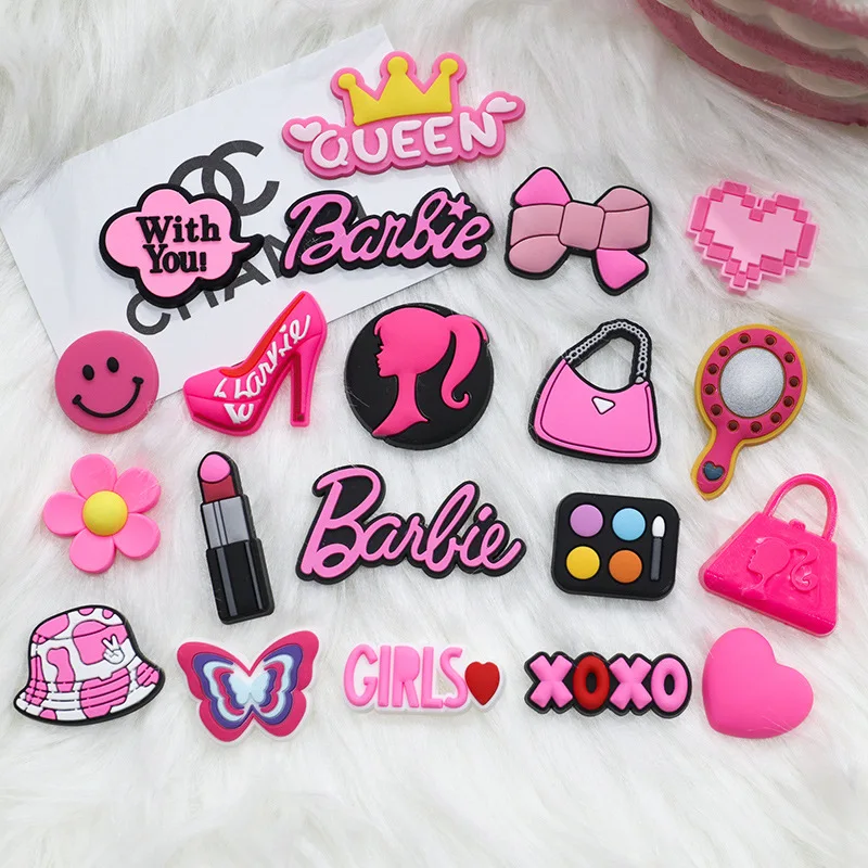 Barbie Accessories Kawaii Phone Case Decoration PVC DIY Jewelry Cute Shoe Buckle Hairpin Ornament Kids Christmas Gifts