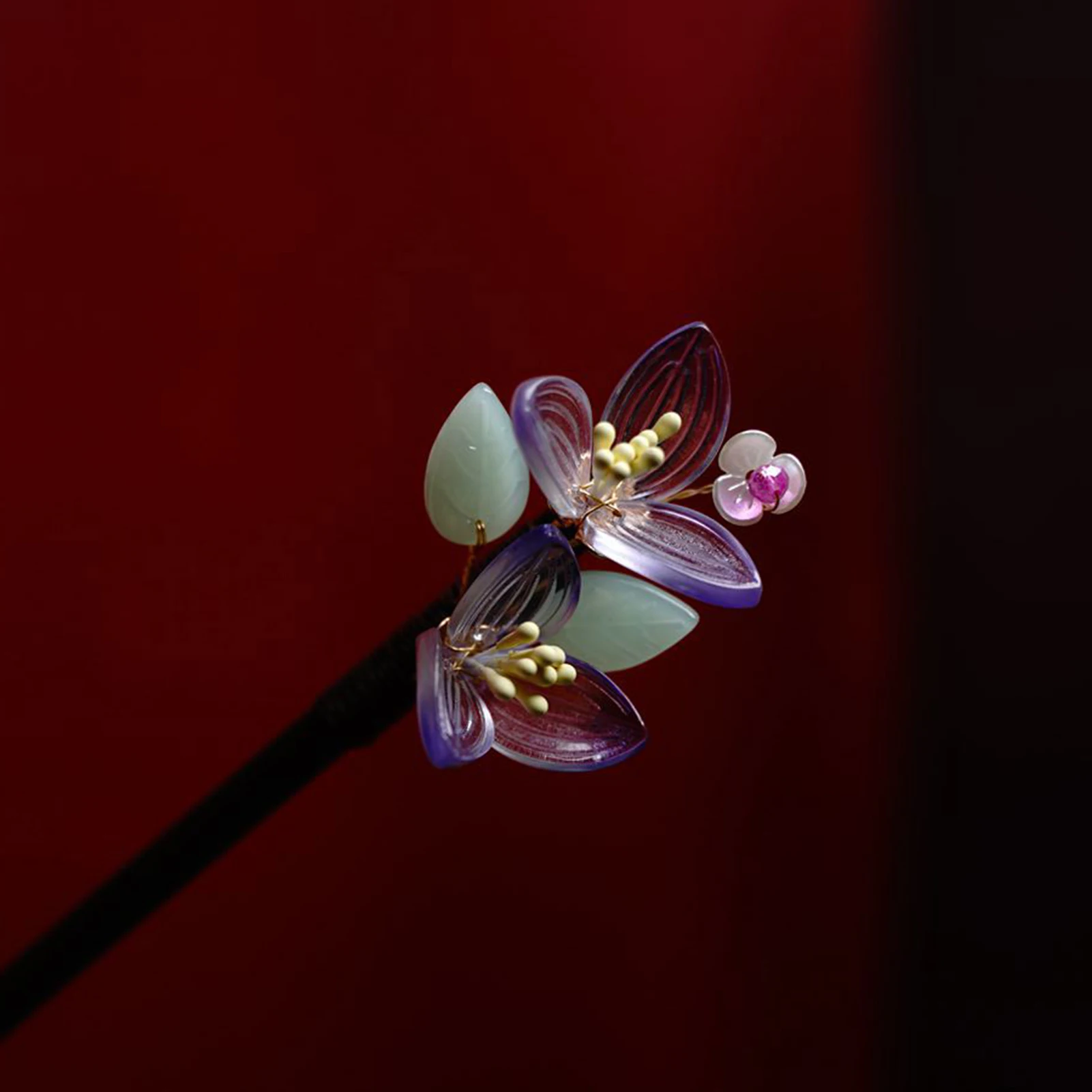 خمر النمط الصيني دبوس الشعر للنساء أنيقة خشبية زهرة الشعر عصا Hanfu شيونغسام فستان كامل الديكور إكسسوارات الشعر