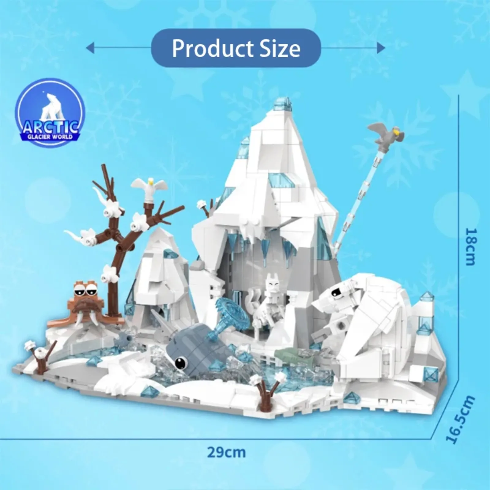 898 Stück Arctic Glacier World Bausteine STEM Lernspielzeug für Kinder, kreatives Montagestein-Set mit Puzzle-Challenge