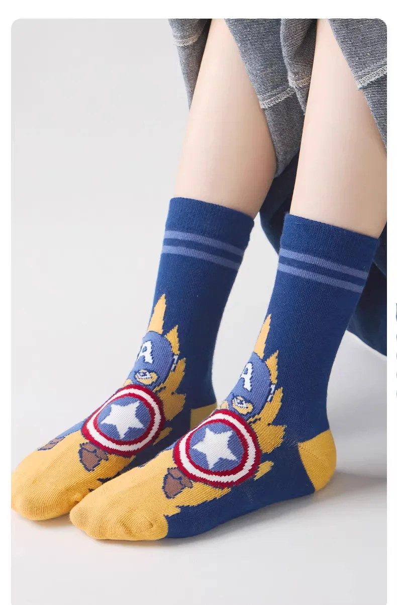 Носки для мальчика - Длинные чулки весна/лето/зима - Большой размер для мальчиков - Хлопковые колготки Hero Spider-Man - Чулки средней длины