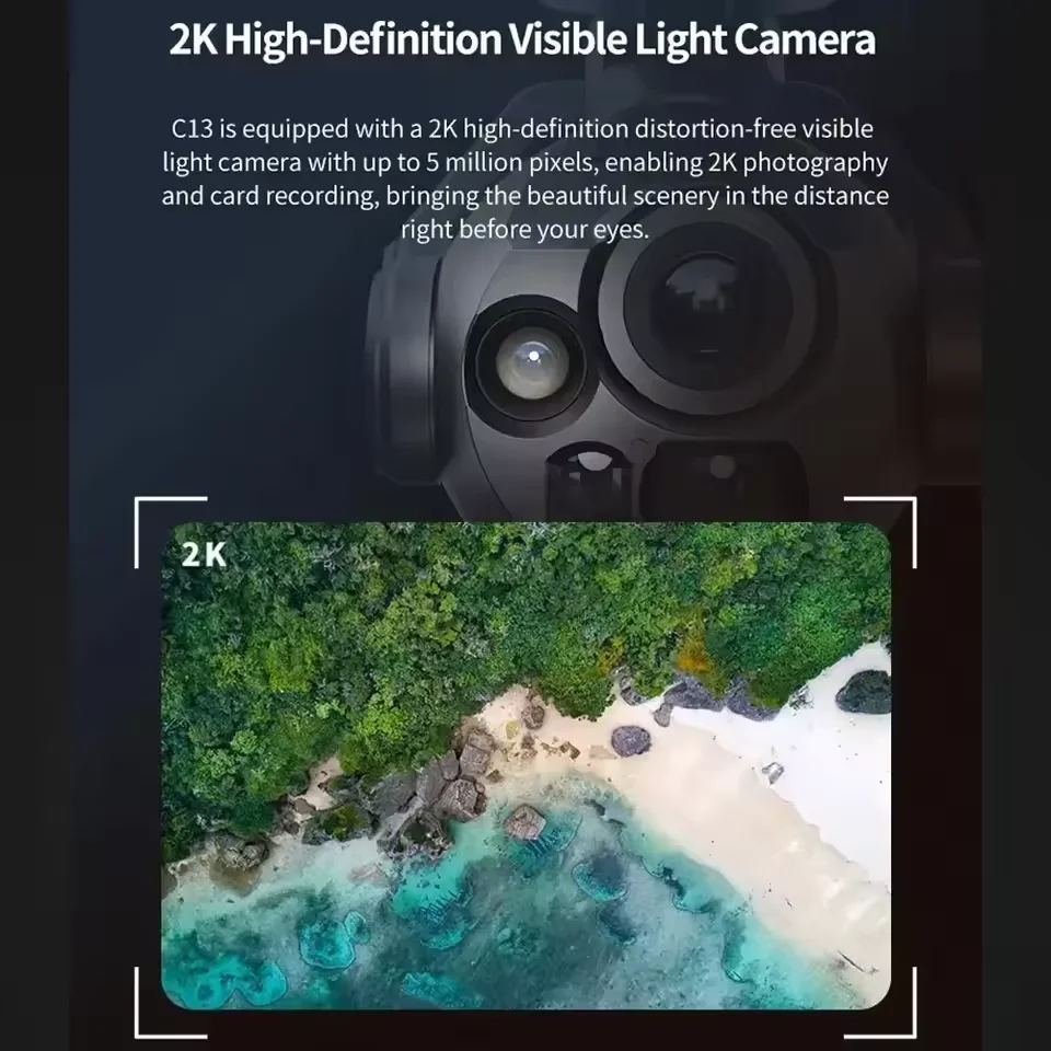Skydroid C13 HD Cámara cardán multifuncional de 3 luces - Zoom 30x, bloqueo de objetivo automático, estabilización de 3 ejes