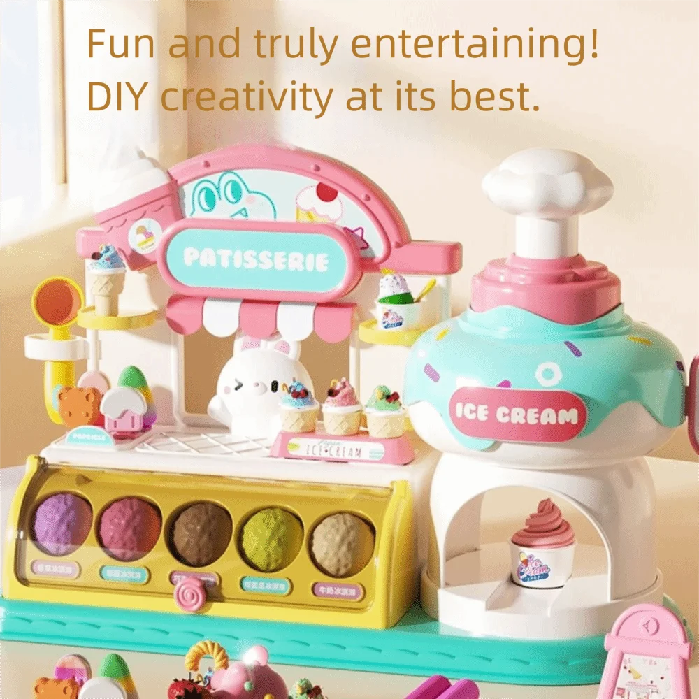 مع آلة الآيس كريم الخفيفة للموسيقى والآيس كريم، آلة ألوان الأطعمة المزيفة لإنتاج الآيس كريم، ألغاز سوبر ماركت #2