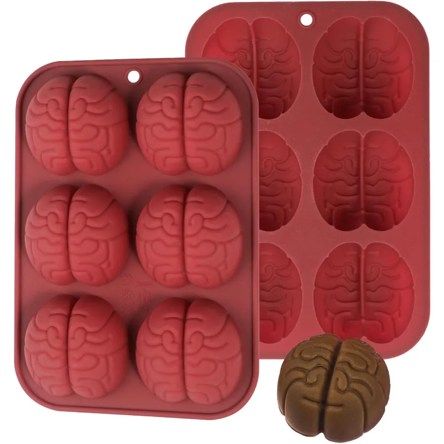 

Формы для шоколада для мозга, 2 шт., силиконовая форма для торта для конфет и кексов на Хэллоуин