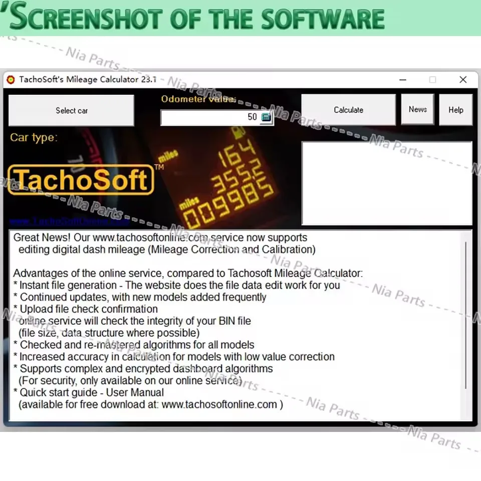 آلة حاسبة الأميال الناعمة لعام 2025 آلة حاسبة الأميال الناعمة TachoSoft 23.1 برنامج البرمجة do korekcii wybiegu Pešna versionja obsługuje