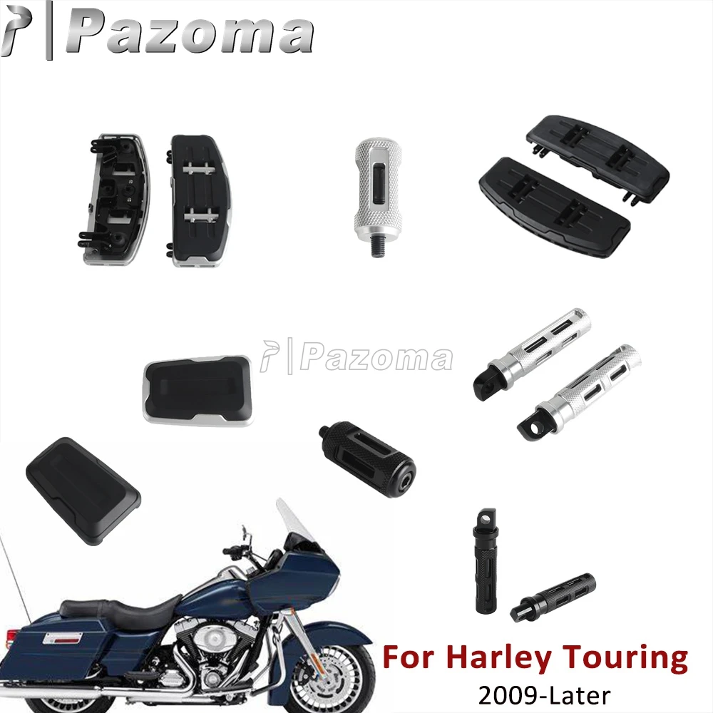 Passnger Foot Rest Motorcycle Front Footpegs Gear Shift Lever Tip Shifter Peg For Harley Road King FLHRC FLHR Brake Pedal Pads