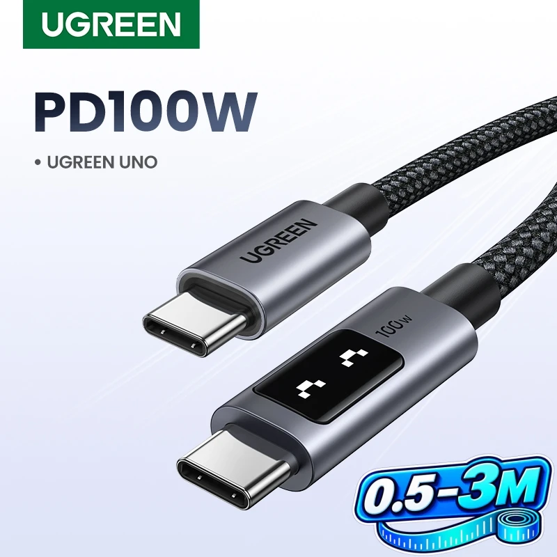 UGREEN UNO PD100W 急速充電USB Cケーブル iPhone 17/16用 Type C to Type C データケーブル Samsung S26/25 Xiaomi MacBook用 0.5-3M
