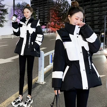 Parkas en duvet de coton pour femmes, manteau à capuche épais, veste chaude, vêtements rembourrés pour femmes, froid, hiver, nouveau, 2024