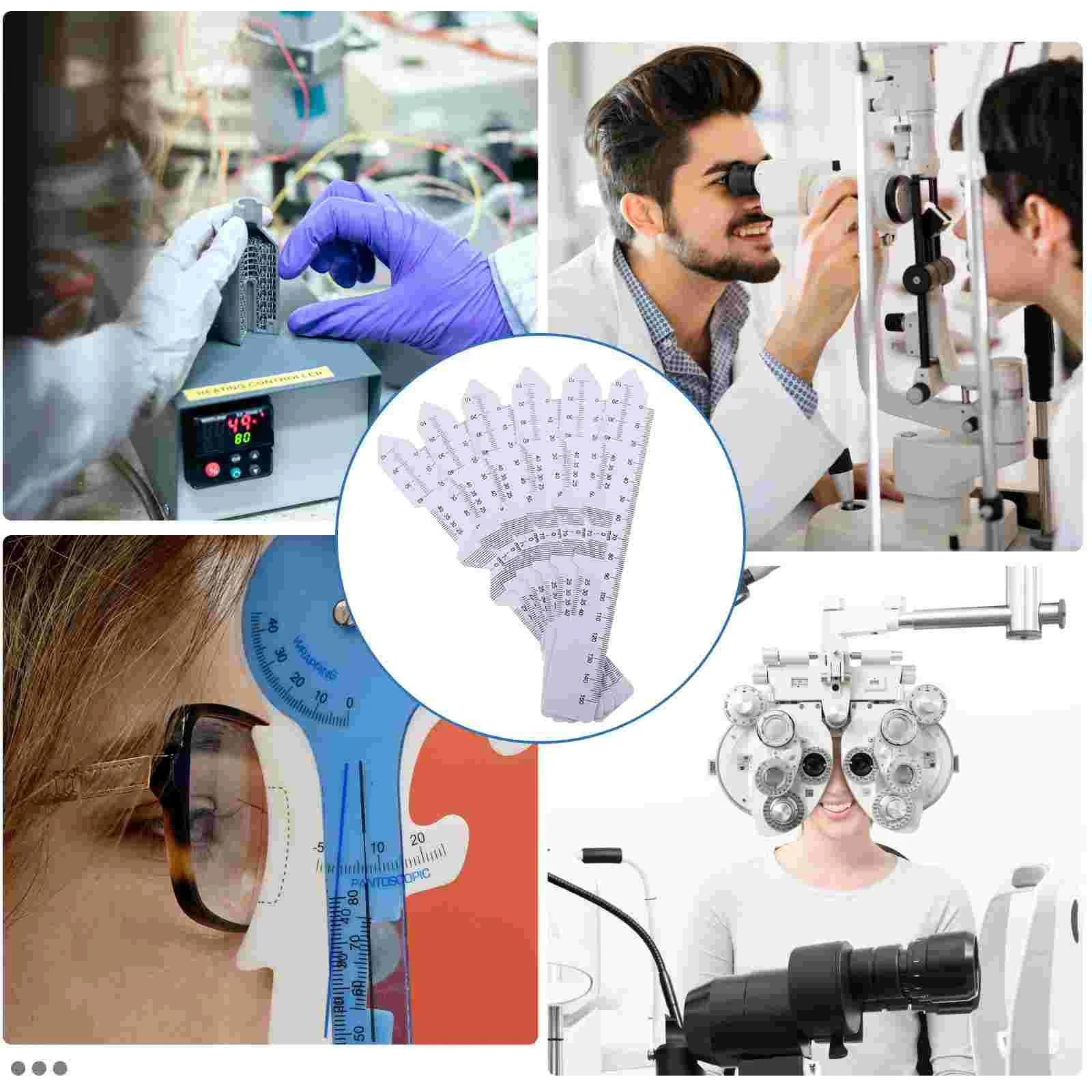 6 Pcs Ophthalmic Tools Six Eyepiece Ruler Measurement Glasses Plastic Pupillary Distance Cursor