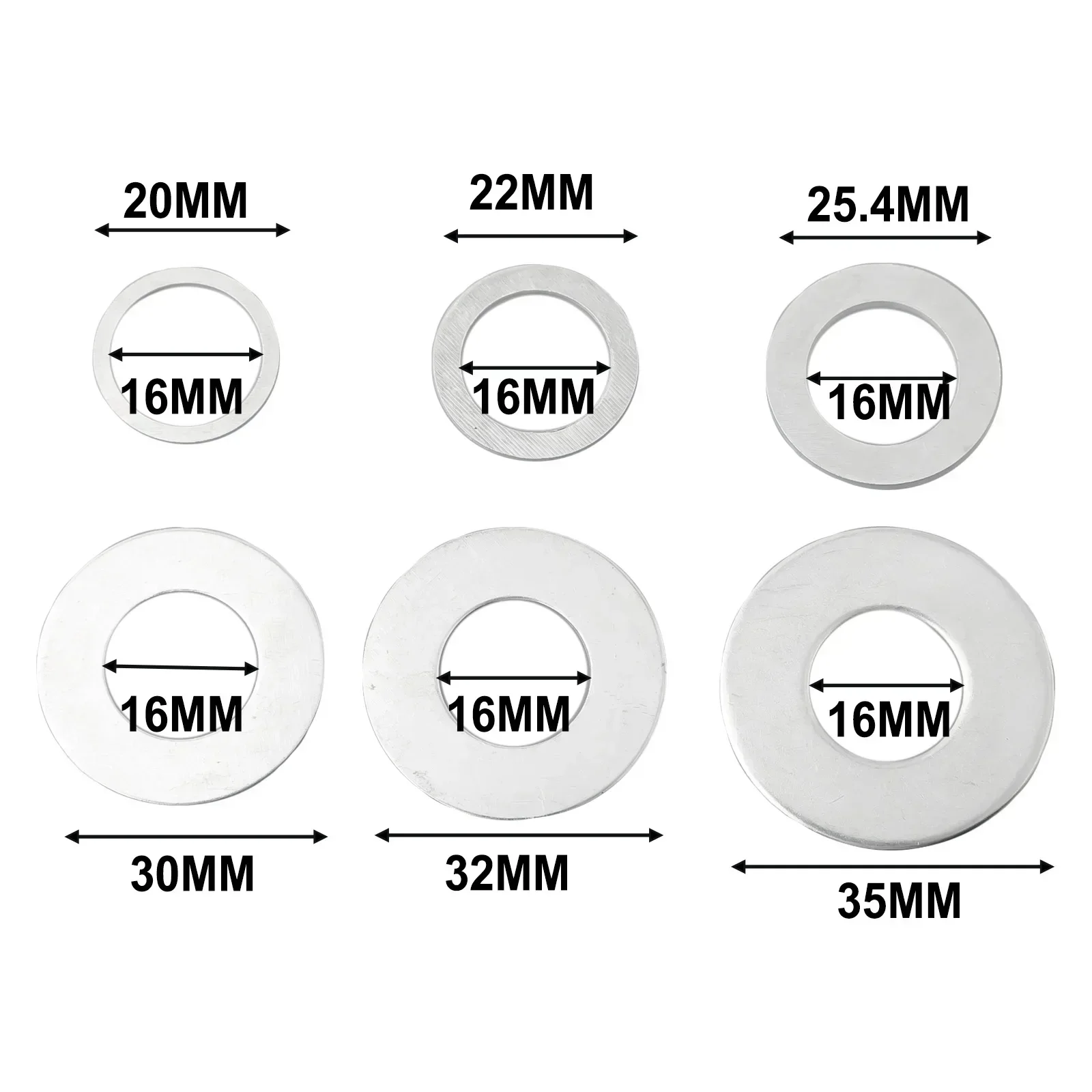 6pc/set Circular Saw Ring Saw Blade 20-16mm, 22-16mm, 25.4-16mm, 30-16mm, 32-16mm, 35-16mm Multifunctional Circular Cutting Disc