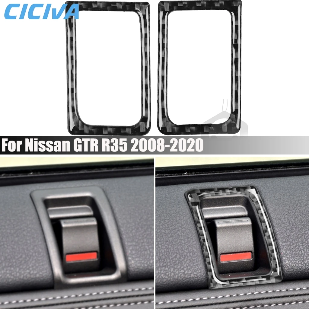 

Carbon Fiber Car Accessories Door Lock Decorative Panel Interior Cover Modified Trim Sticker For Nissan GTR R35 2008-2020