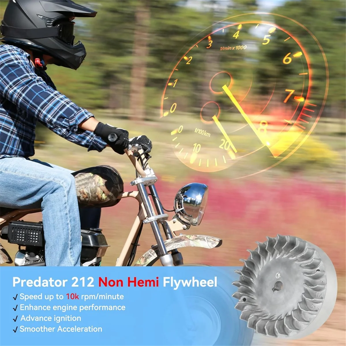 AA25 Aluminum Flywheel 10krpm for 212 Non Hemi Engine Ghost 212cc 224cc 69730 69736 Tilly CT200U BT200X