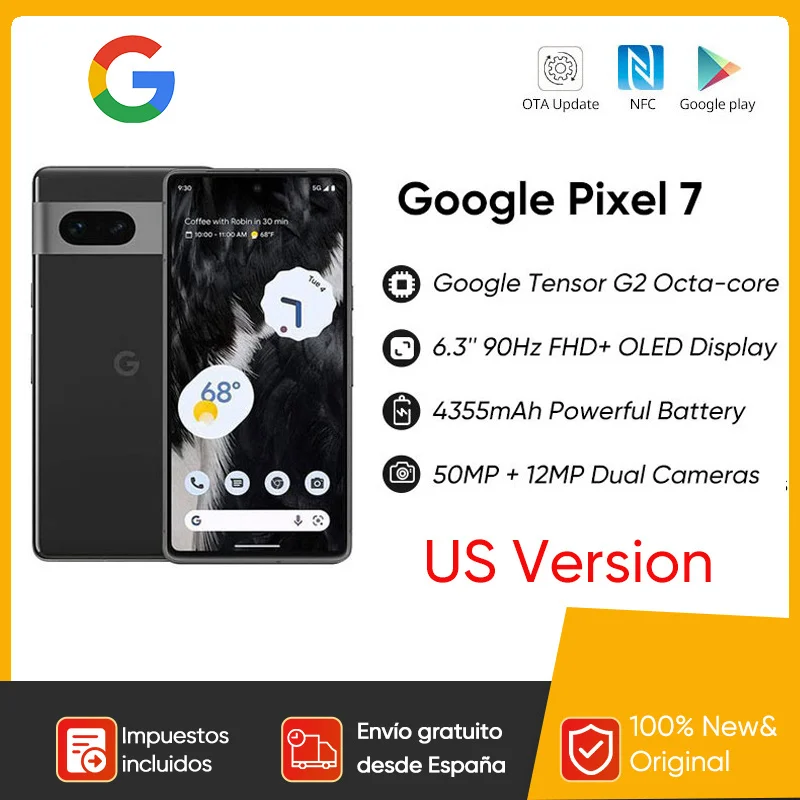 Google Pixel 7 5G Smartphone Google Tensor G2 Buletooch 5.2 6.3