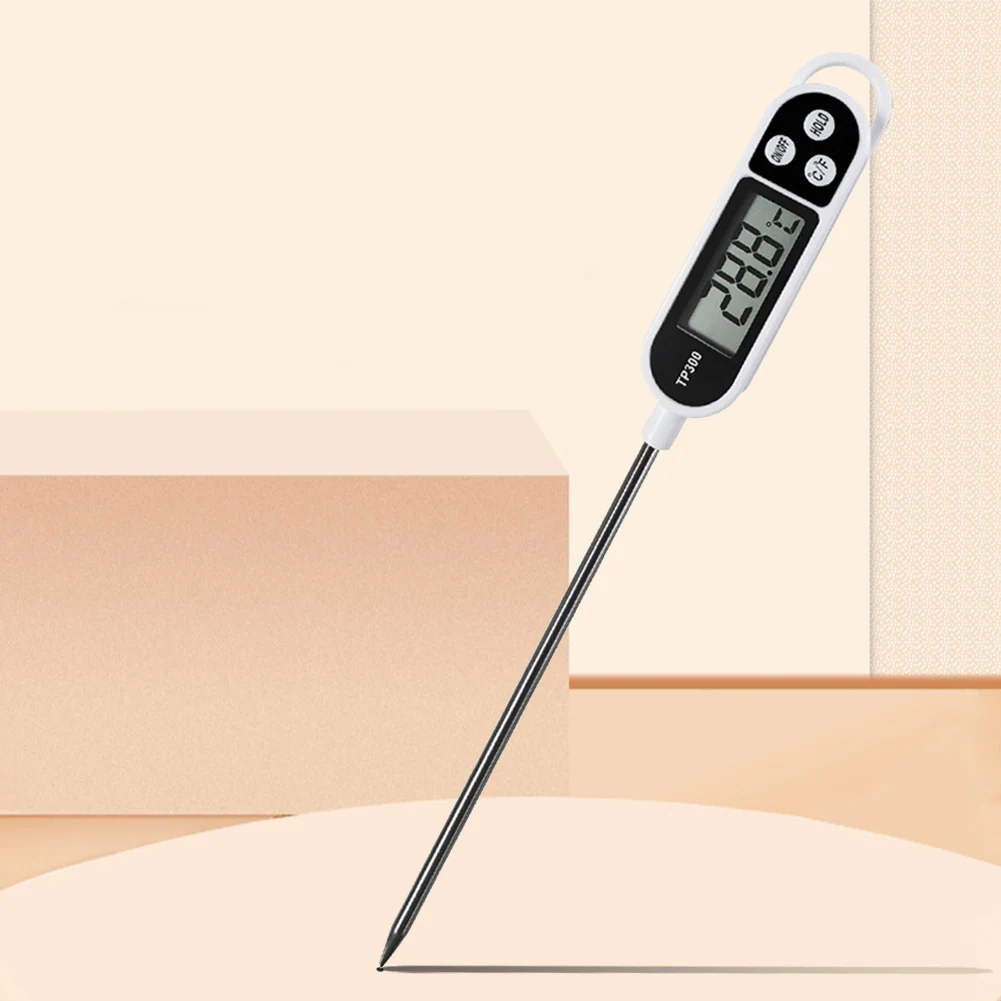 TP300 Electronic Food Thermometer LCD Display Kitchen Thermometer Digital Temperature Measuring Tool for Meat /Cooking /BBQ/Milk