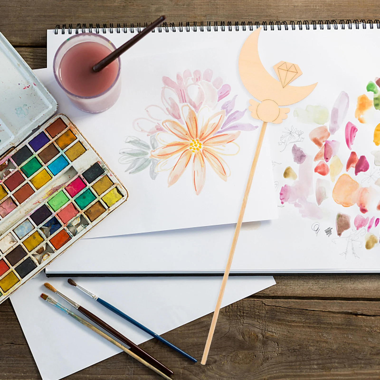 10 pçs diy fada vara pintura de madeira artesanato para crianças decoração criativa palco desempenho fada diy graffiti graffiti para crianças