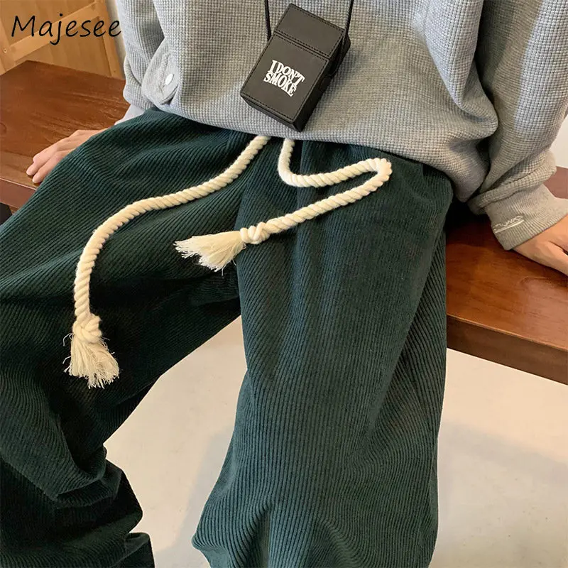 

Casual Pants Men American Vintage Corduroy Autumn Winter New Arrival High Street Baggy Loose Joggers Handsome Clothing Classic