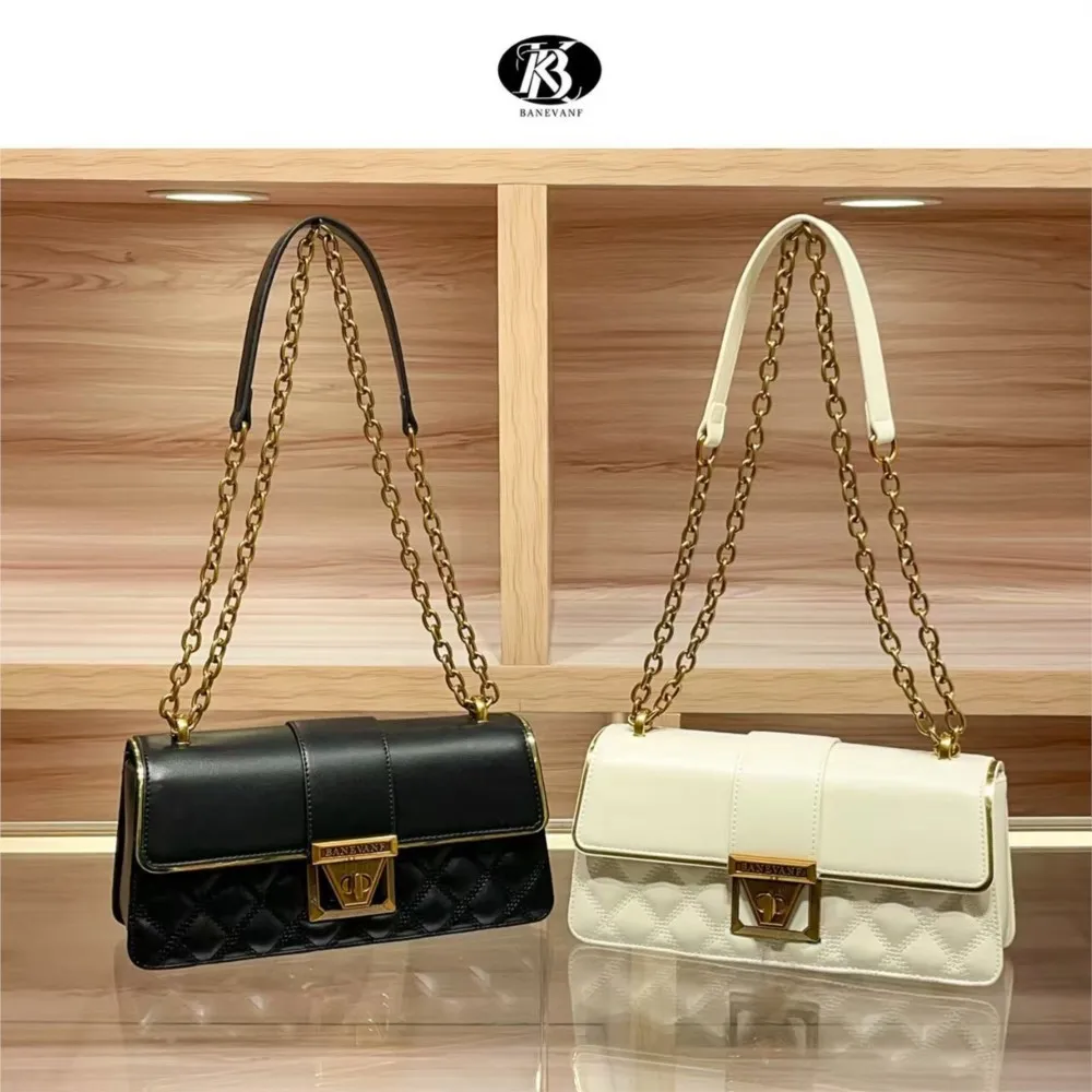 

Брендовая женская сумка KB 2021, новый стиль, высококачественная дизайнерская цепочка с замком под мышками, маленькая квадратная сумка, модная сумка через плечо на одно плечо