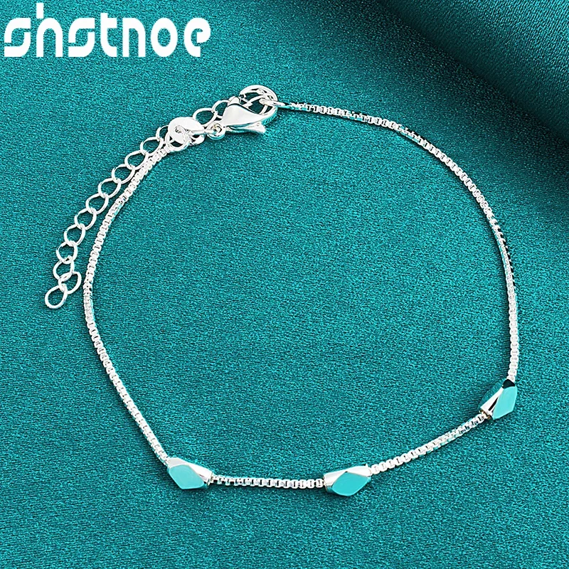 SHSTONE 925 Sterling Silver Three Rhombus Bracelets For Women Party Wedding Engagement Fashion Charm Jewelry Accessories Gifts