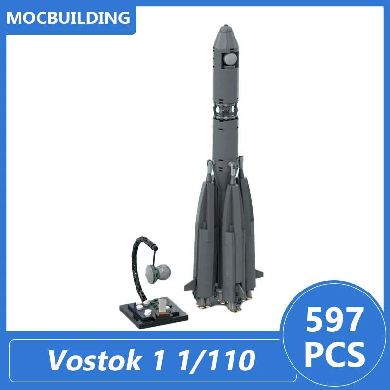 Vostok 1 1/110 Scale Model Moc Building Blocks Diy Assemble Bricks Space Educational Creative Display Collect Toys Gifts 597PCS