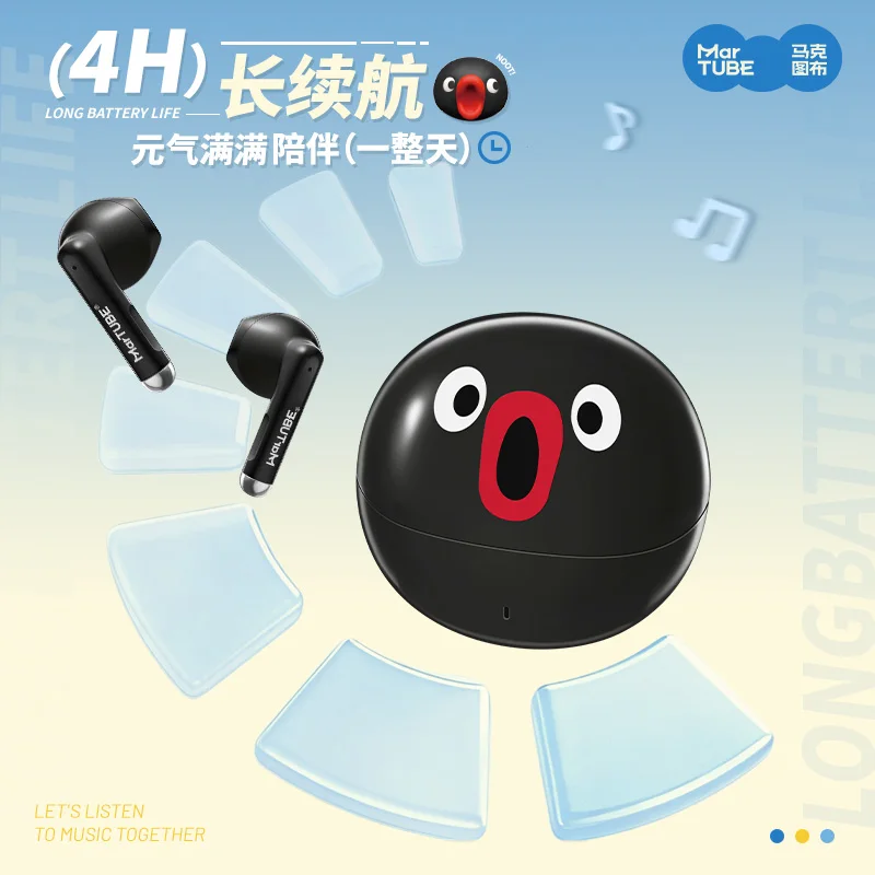 لطيف Pingu سماعة لاسلكية تعمل بالبلوتوث سماعة هدية صندوق طويل الأمد سماعات بلوتوث لفتاة صبي الإبداعية هدايا عيد ميلاد عملية