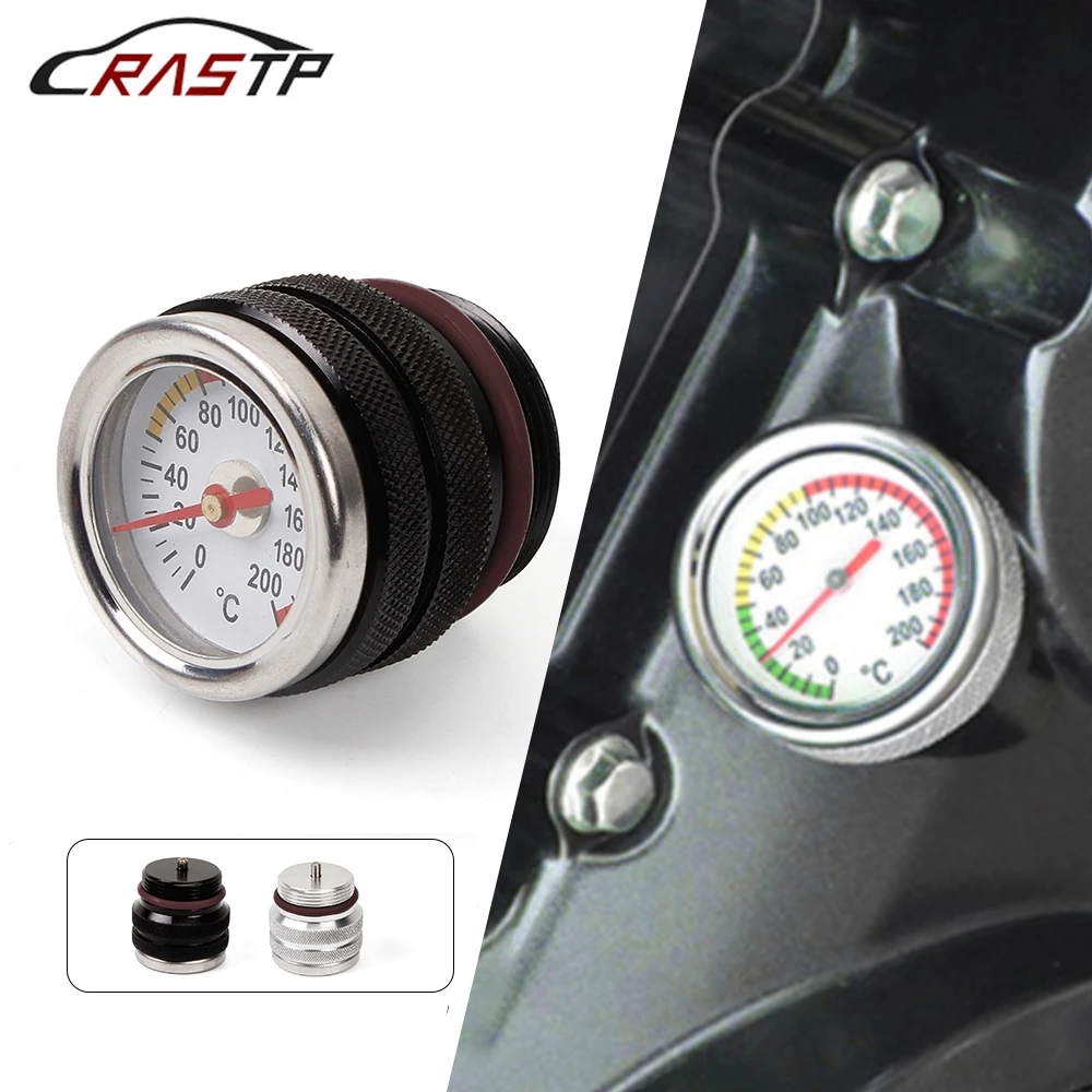 

New Motorcycle Fuel Tank Cap With Oil Temperature Gauge Engine Valve Cover Oil Filler Cap M30X1.5 For Kawasaki 650 KLR 87-98