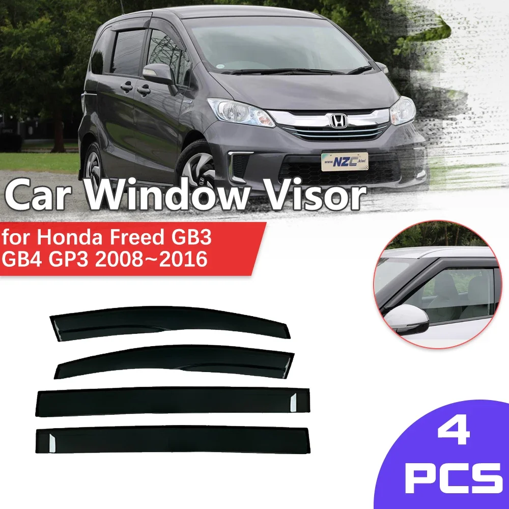 Car Window Visor for Honda Freed GB3 GB4 GP3 2008~2016 Shelter Rain Sun Eyebrow Vent Awning Smoke Deflector Guard Accessories