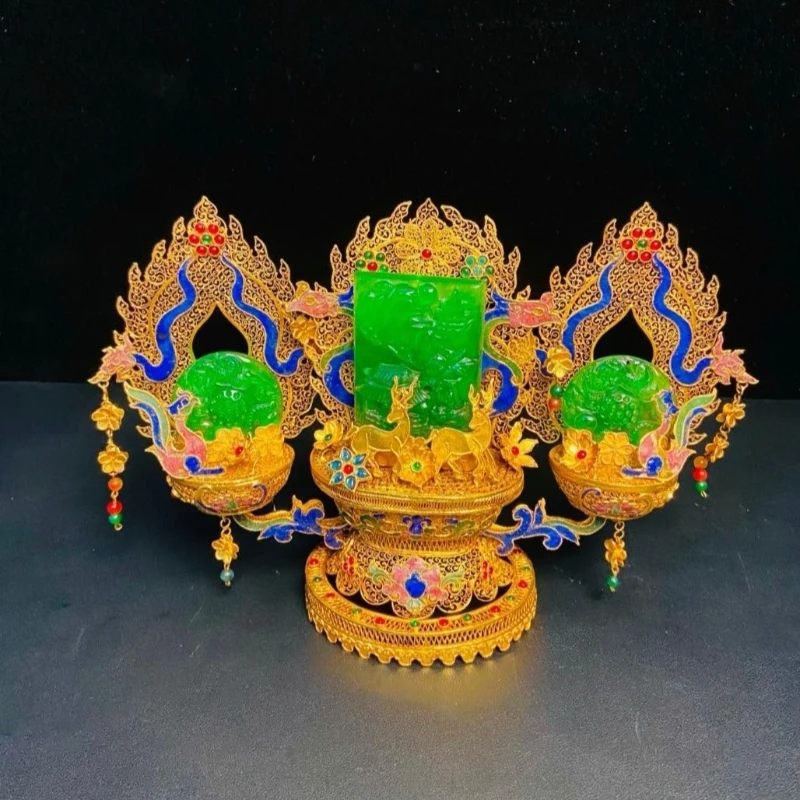 Jade ornament filigree inlaid cloisonne pure hand-woven collection