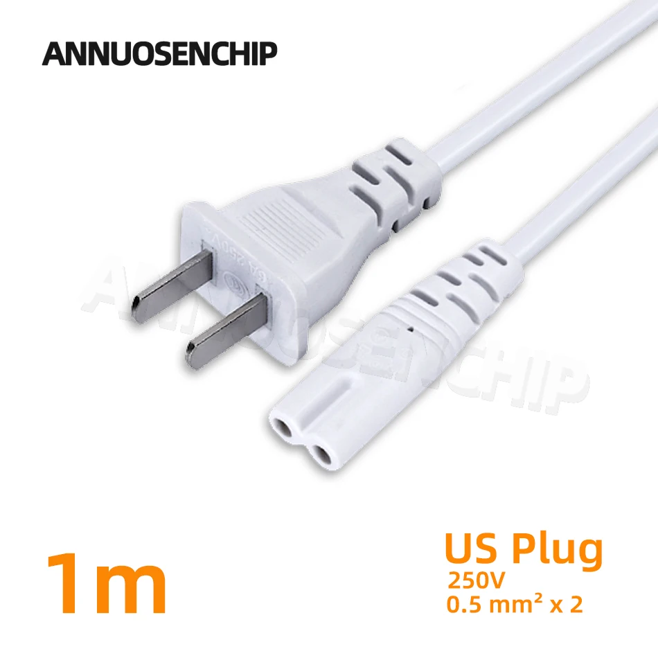 EU/US Plug IEC C7 Power Cable 1m Figure 8 Power Extension Cord For Cabinet LED Driver Power Supply PSP 3 4 Radio Laptop Computer