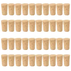 40Pcs Natural Wood Corks Wine Stopper Wood Bottle Stopper Cone Type Wine Bottle Corks Plug Sealing Cap Beer Bottle Corks