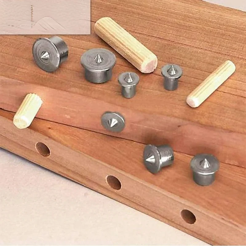 6PCS Wood Pin Locator Set 4mm-12mm Multi Dowel Center Point Set Tool Joint Alignment Pin Wood Timber Marker