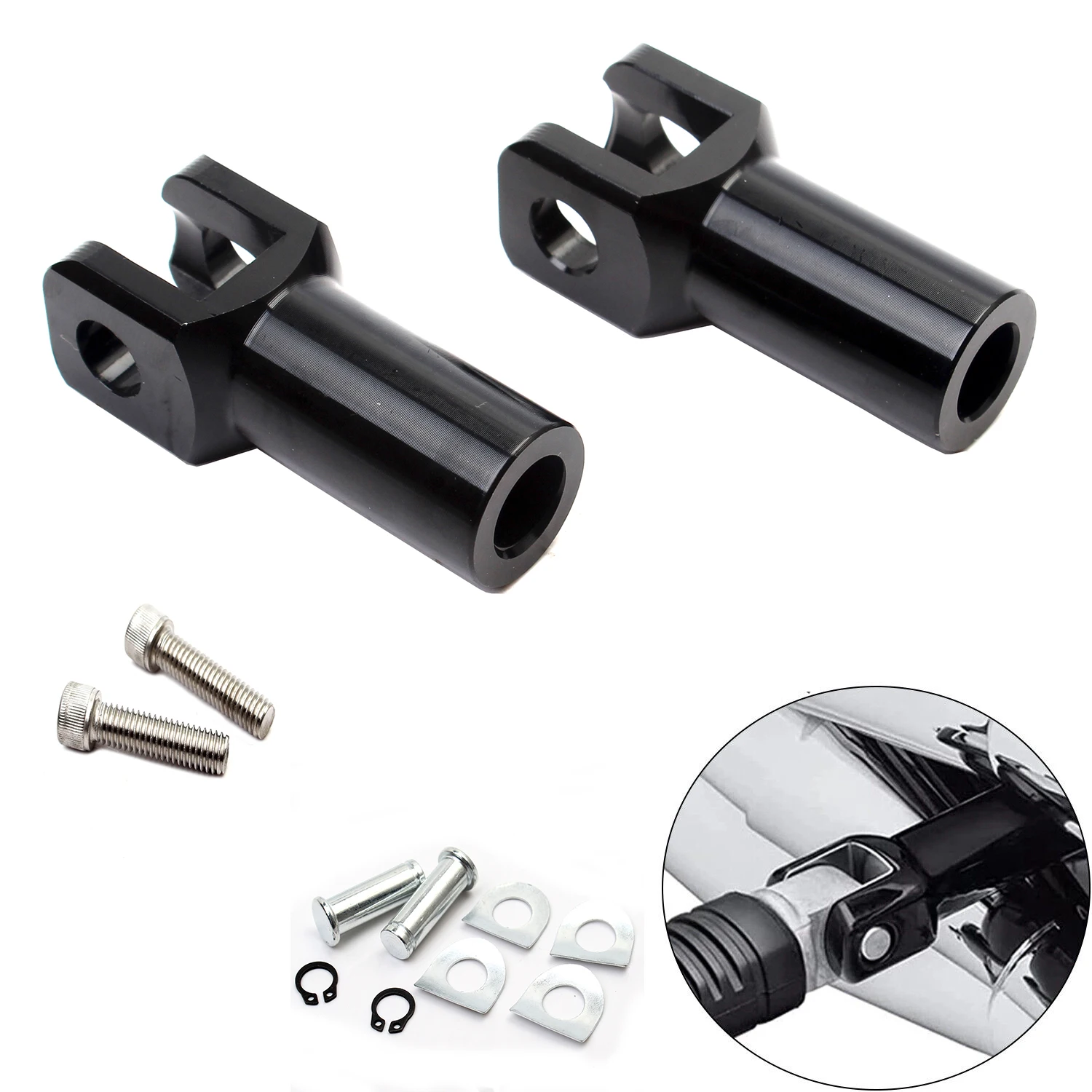 Motorcycle Passenger Foot Pegs Support Mount 2.25\