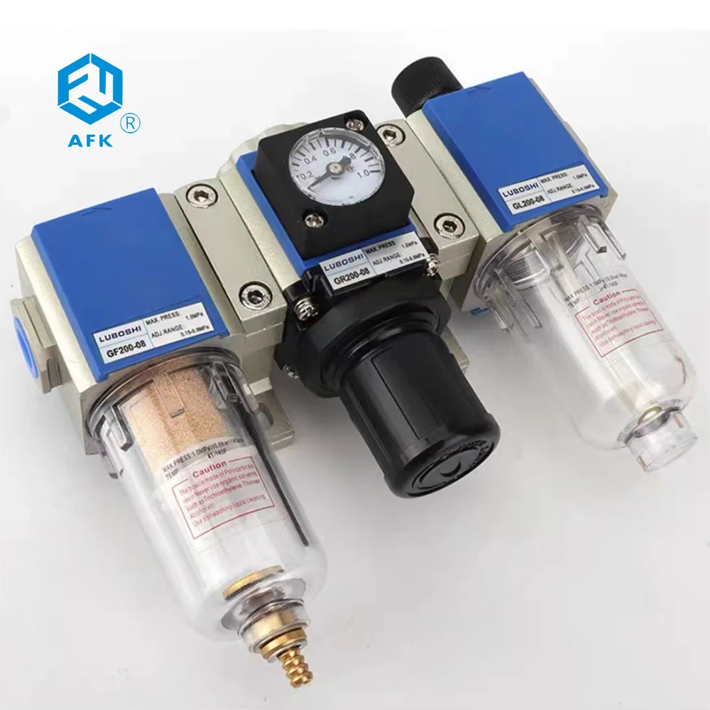 Air Compressor Pressure In-Lin Water Air Filter With Air Regulator Trap 1/4