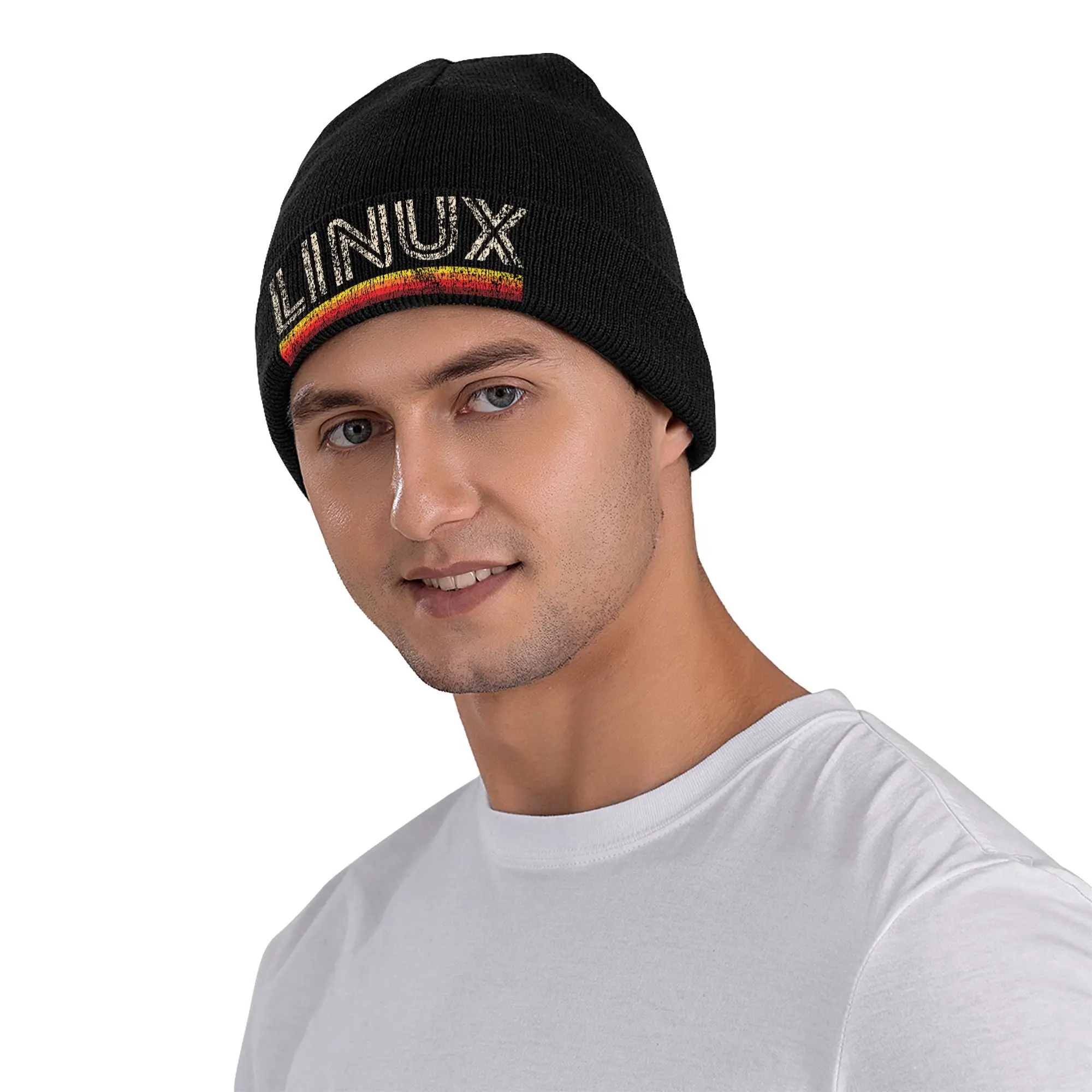 Linux Tux Hats Autumn Winter Beanie Street Computer Cap Men Women Acrylic Knitted Caps