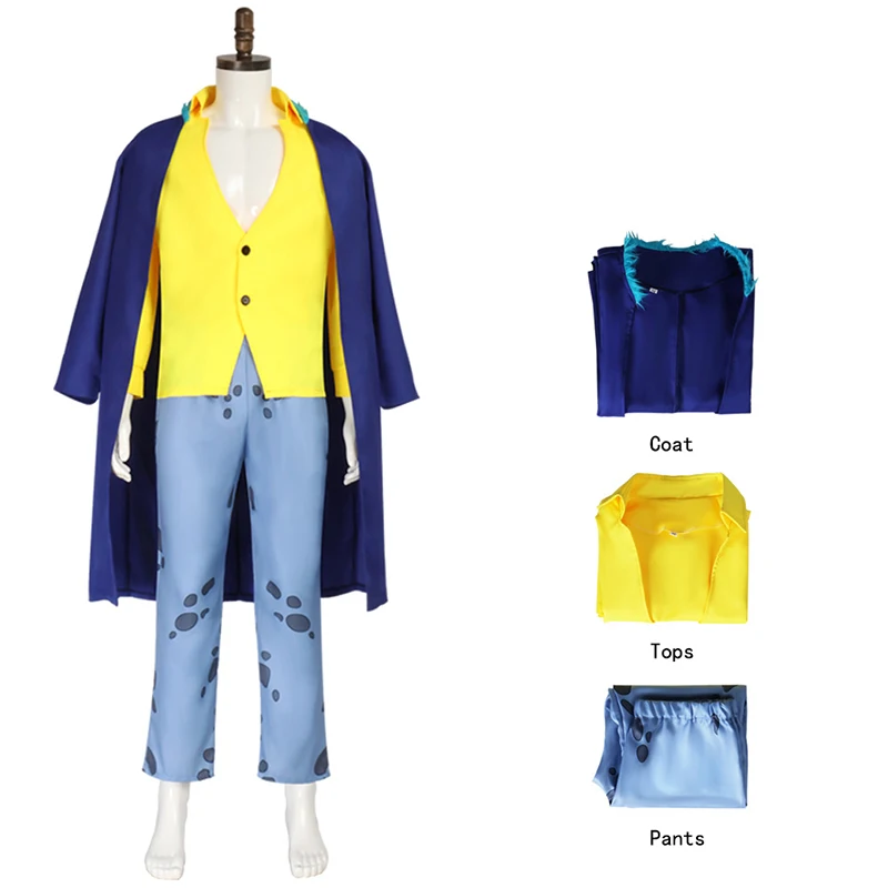 أزياء ترافالغار دي قانون المياه التأثيرية أزياء أنيمي القراصنة لعب الأدوار الموحدة لحفلات الهالوين للرجال