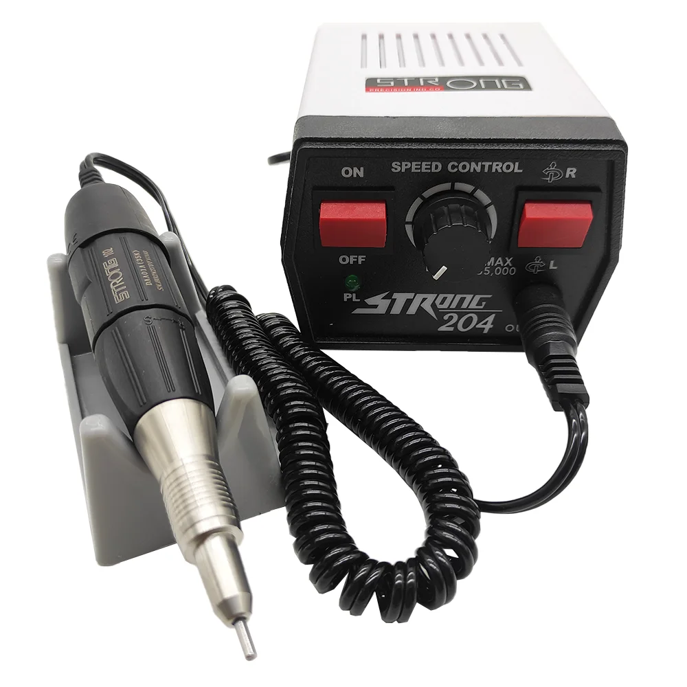 Máquina de manicura fuerte 204, 65W, 35000RPM, taladro eléctrico para uñas, juego de equipo de manicura y pedicura profesional