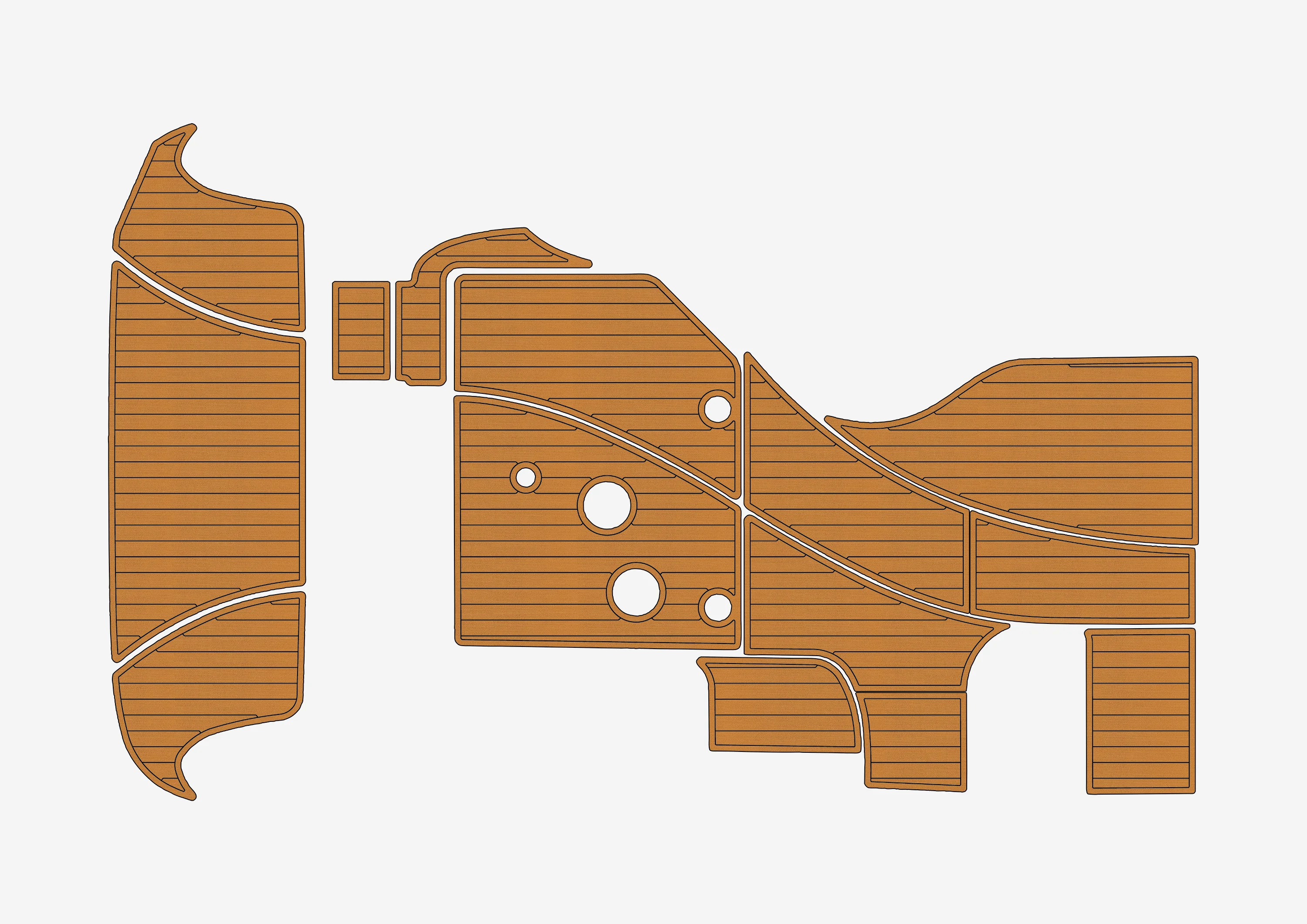 Eva foam Fuax teak seadek marine floor For 2008-2009 Bayliner 325 Cockpit Swim platform 1/4