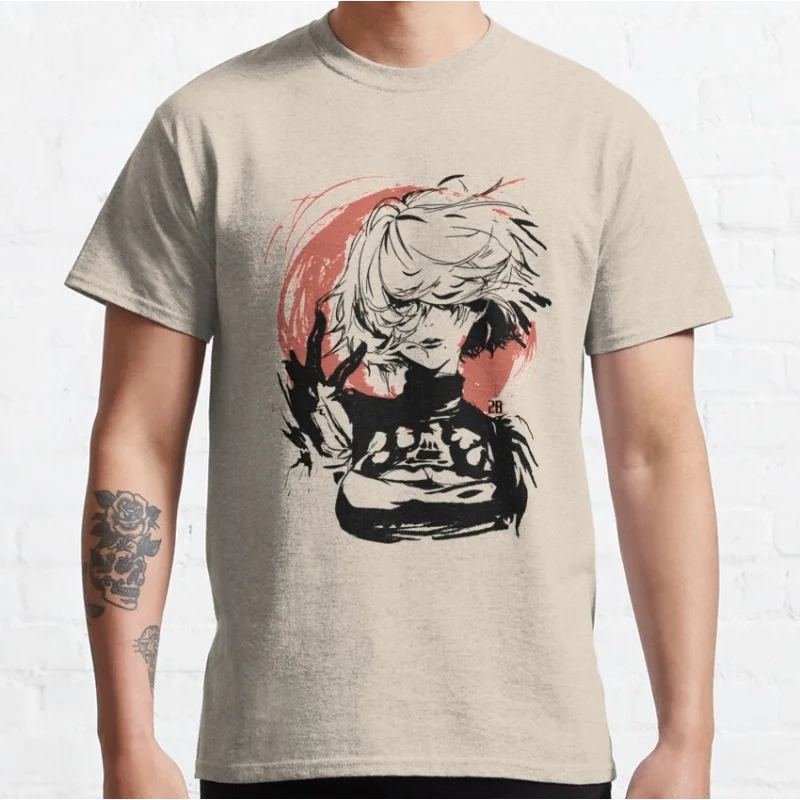 

Nier Automata 2B YoRHa Anime Gift t shirt Kawaii Waifu graphic tee 0614 Cyber Punk Y2K Clothes 100% cotton Large size Tops S-6XL