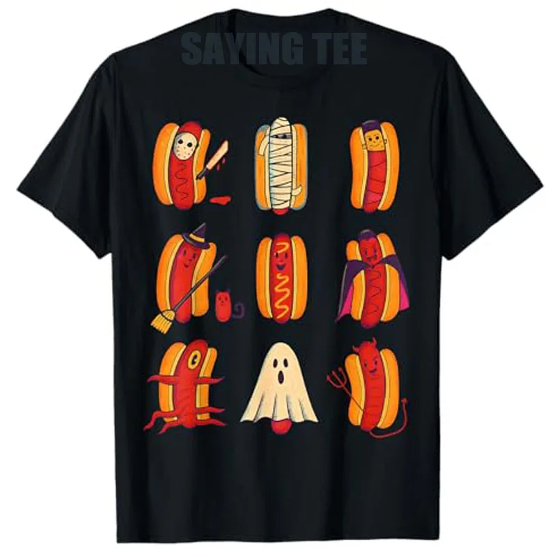 

Halloween: Halloweiners Summerween Hot Dog Summer T-Shirt Novelty Gift Boys Fashion Y2k Design Graphic Outfit Short Sleeve Tees