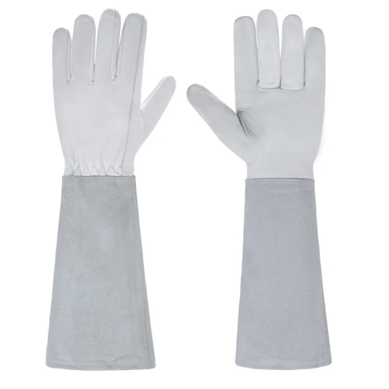 Guantes de cuero transpirables para hombre y mujer, manopla de manga larga para podar rosas, el mejor guante de jardinería, regalos de jardín, 1 par