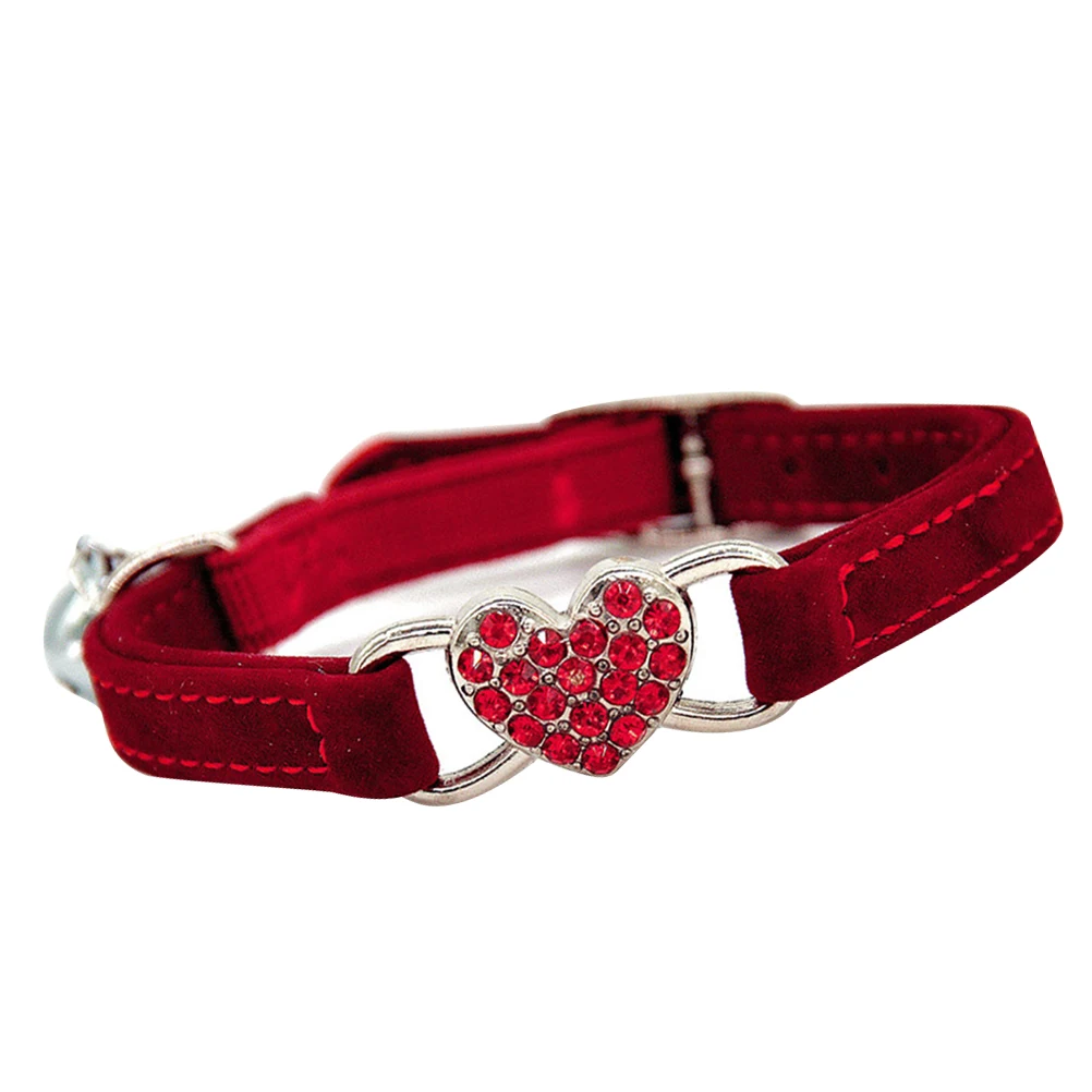 

1pc Rhinestone Shaped Bells Cute Neck Rhinestone Chain Pet Collar Adjustable Cat Collar Pet Neck Chain Cat Accessories